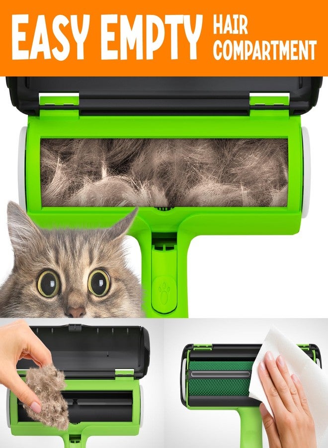 Triton Pet Hair Removal Tool w/Fur Trapping Compartment, 60% Smaller Storage Size, Reusable Shedding Roller, Cat and Dog Hair Remover for Car, Furniture, Carpet, Couch (Green) - Image 3